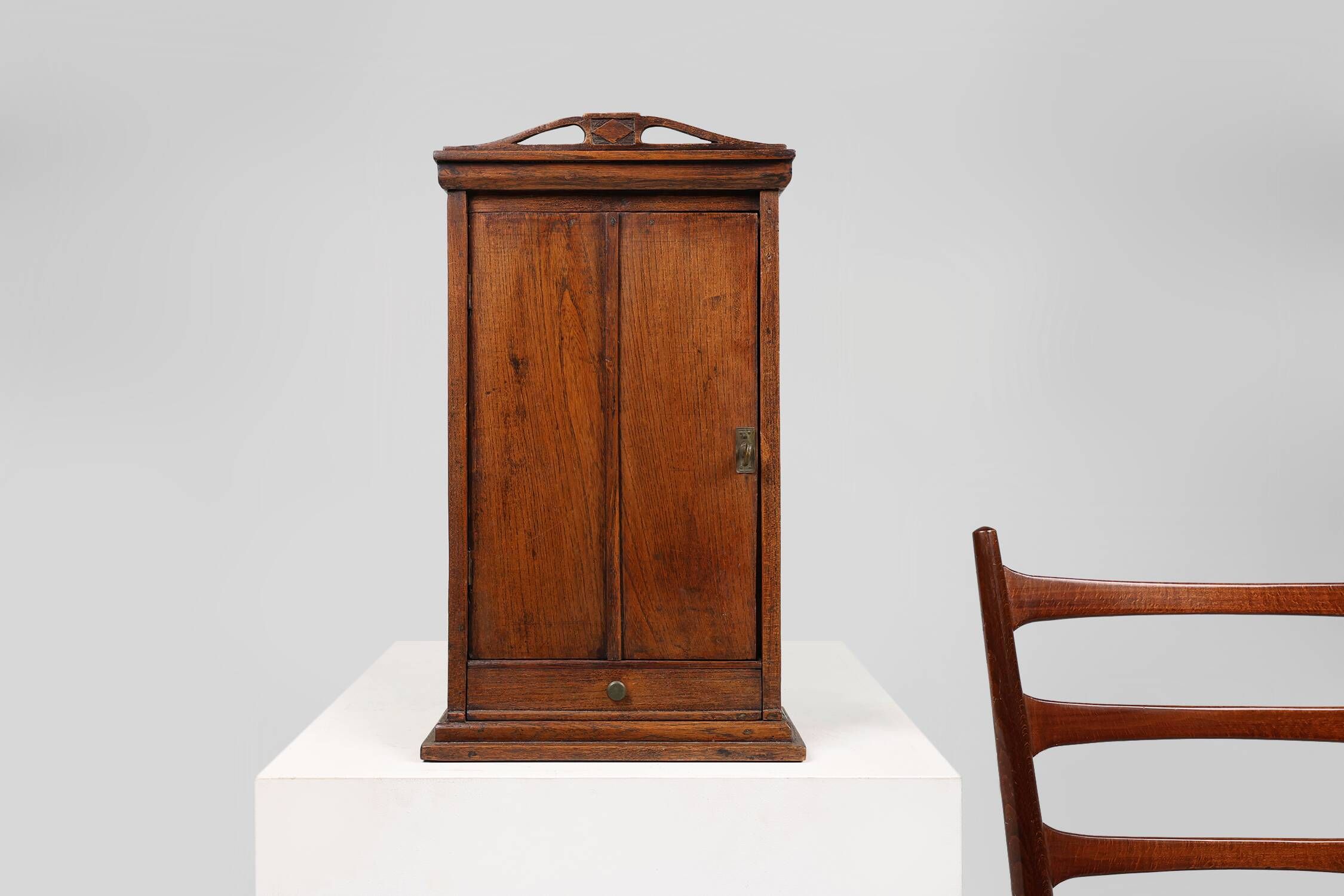 French Art Deco shaving cabinet in wood from the 1930