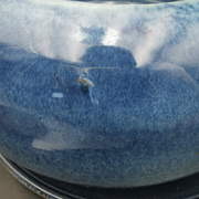 Blue ceramic bowl and its undercut