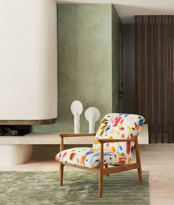 Fauteuil WR à motifs coloré
