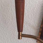Applique murale scandinave double Mid-Century en teck et laiton