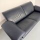 3-seater navy blue leather sofa, design by De Sede DS10, vintage 90s.