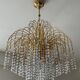 Vintage brass chandelier with crystal tassels cascade