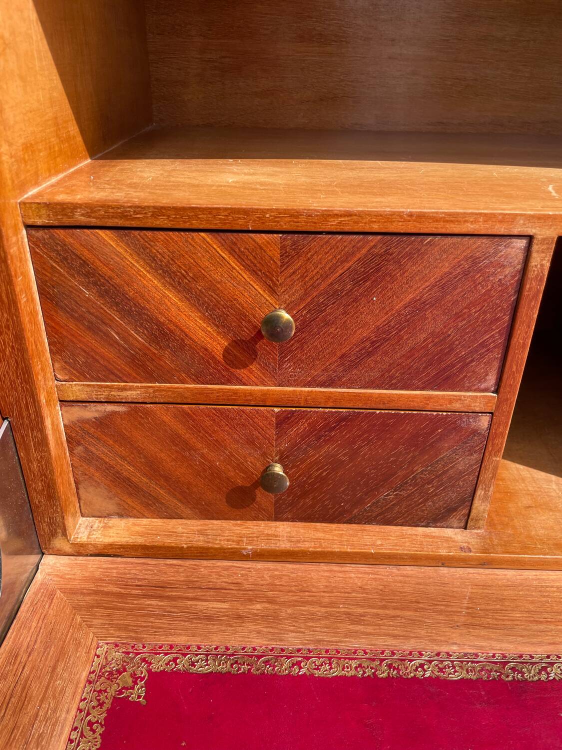 Old wooden and marble secretary