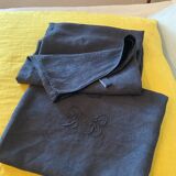 Pair of black monogrammed towels