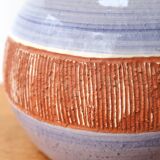 Ceramic lamp by Christian Muratore, raffia shade