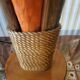 Vintage flame table lamp in palm wood, 1980s