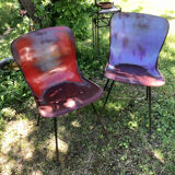 Deux chaises Pagholz Elmar Flototto modèle 15074 design de 1956