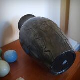 Art Deco vase with foliage, XL size, Accolay, France, 1950s