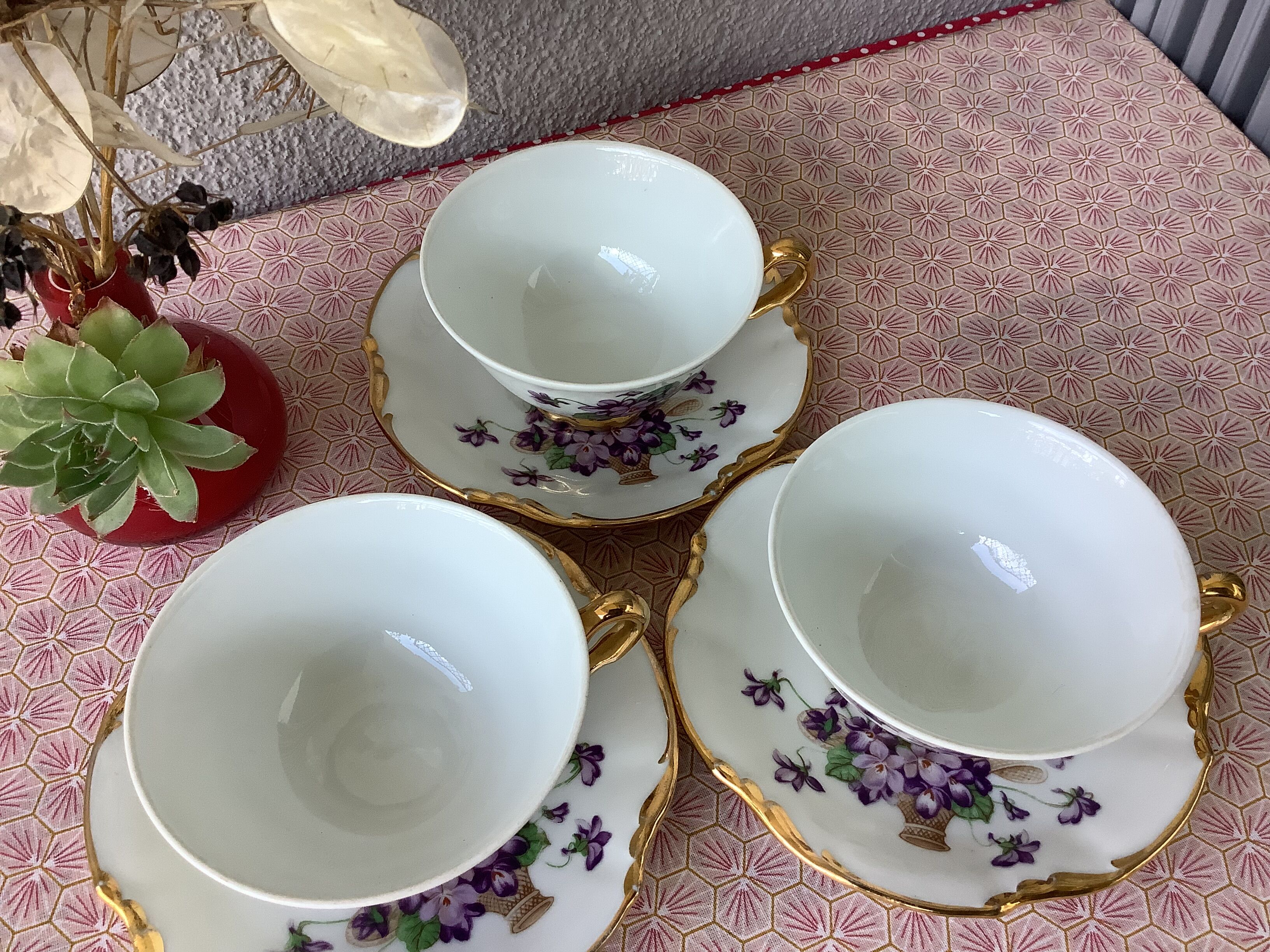 Service à Café ROYAL Tognana – Porcelaine Italienne Motif Violettes