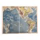 Old physical map of the New World — Pacific Ocean, Americas