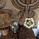 Golden metal flower wall lamp