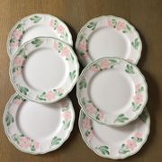 6 vintage dessert plates, Salins France