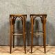 Pair of steamed curved wooden bar stools 1880