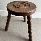 Tabouret tripode bois