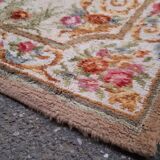 Pair of vintage carpets wool floral décor 137x68cm