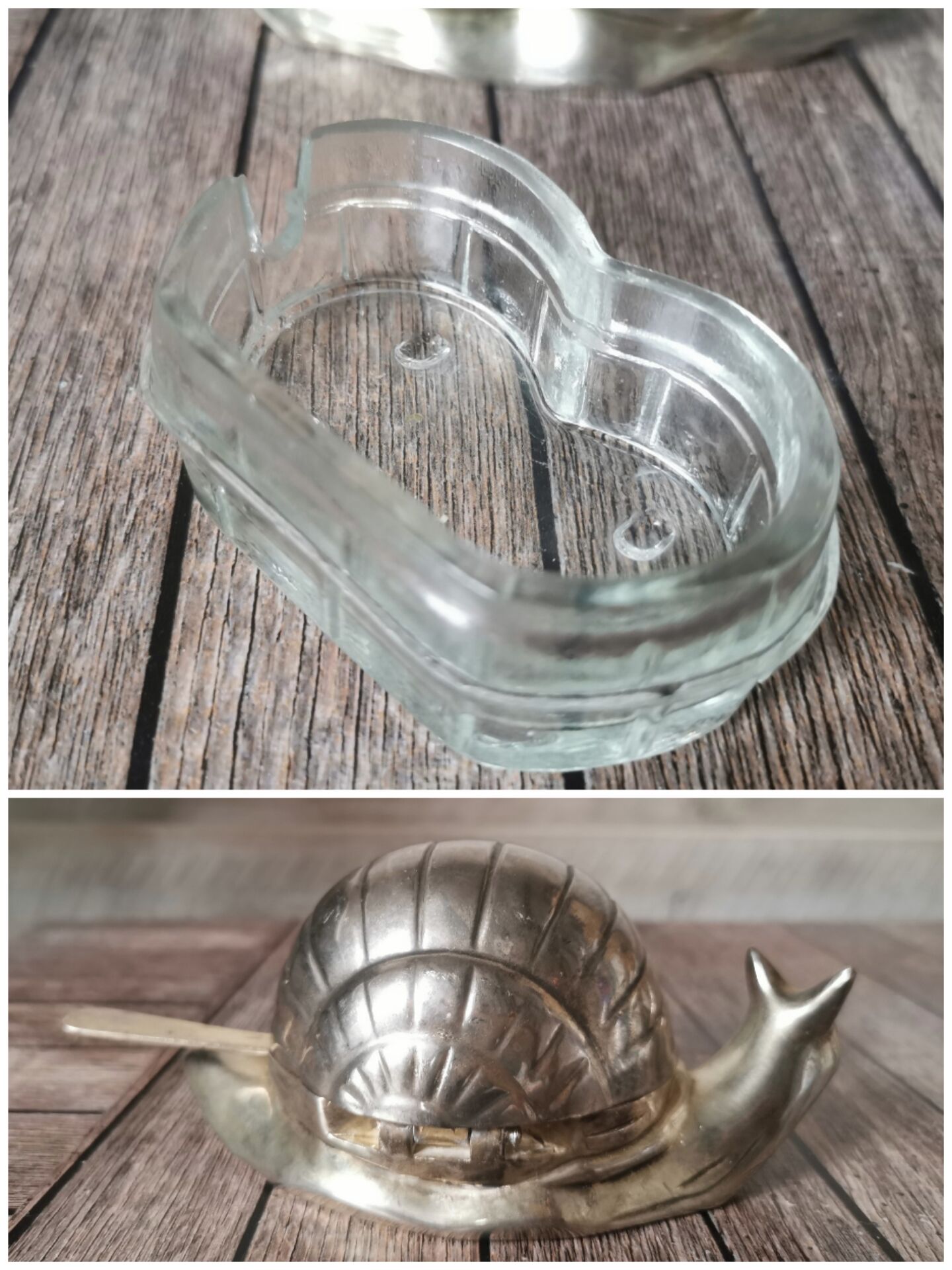 Metal snail butter dish