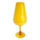 Large pedestal vase in yellow opaline