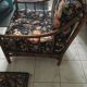 Faux bamboo chair with cushion