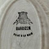 Pair of Gien dishes model Barbizon, hand-painted floral decoration, 1930s-40s.