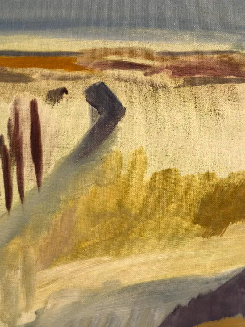 Original Swedish Oil on Panel – “Landscape” by JA 05 – Vintage & Framed – 58 × 48 cm (22.8" x 18.8")