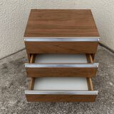 Vintage rosewood chest of drawers aluminum and chrome 1960