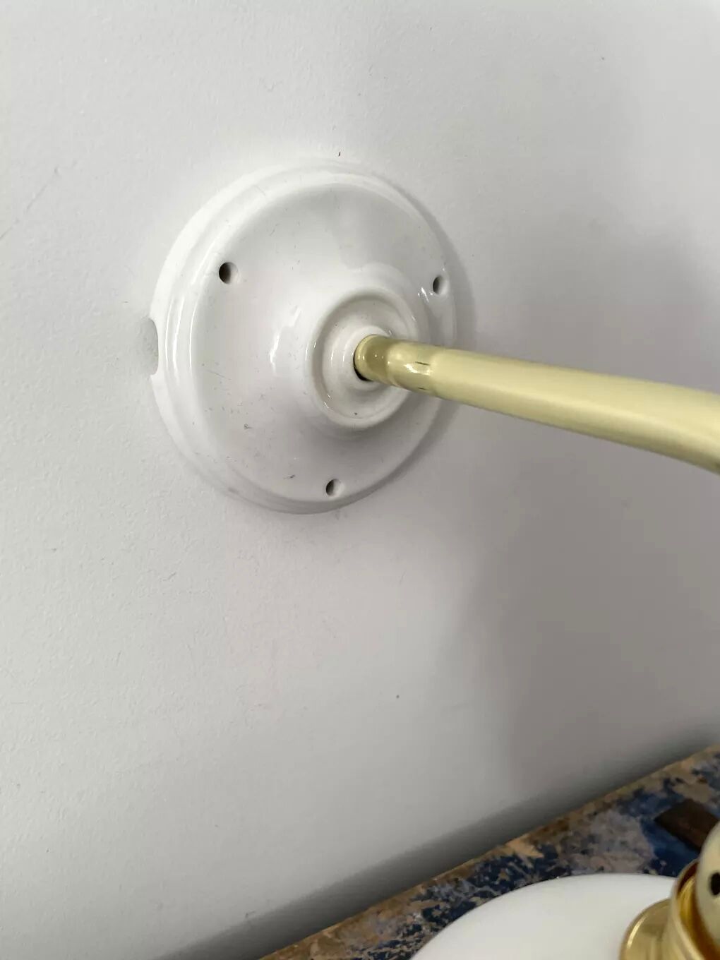 White opaline globe wall lamp