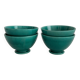 4 antique vintage green ceramic bowls