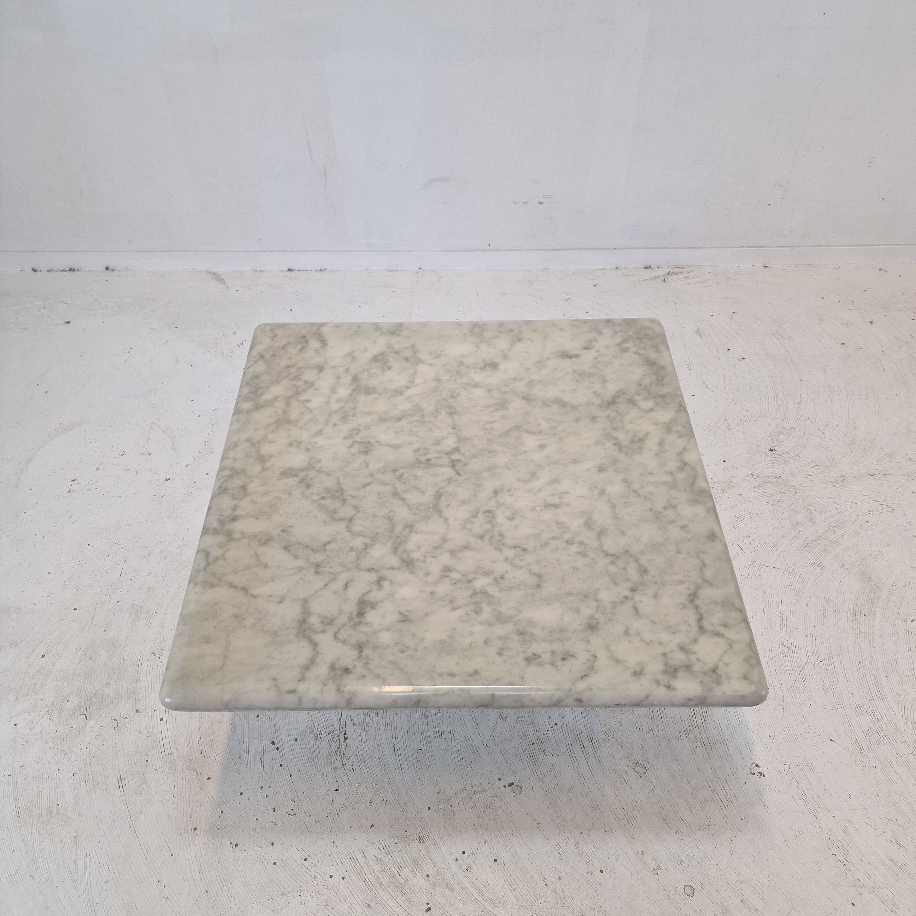Italian Carrara Marble Coffee Table, 1980s