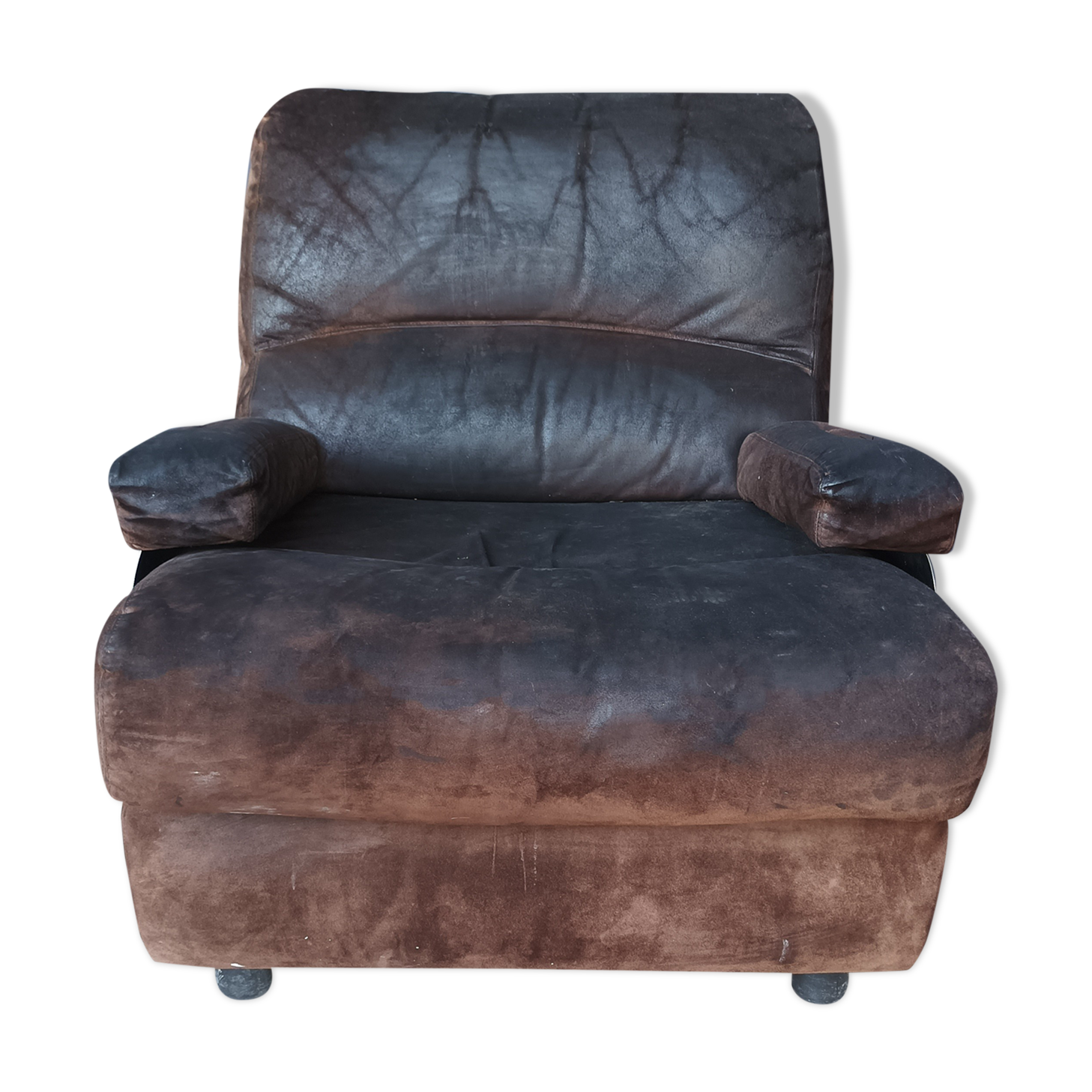 Fauteuil en cuir et métal chrome