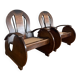 Pair of Art Deco armchairs in wood and cane.