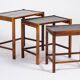Tables Gigognes en Palissandre avec Carreaux, Danemark, 1960s, Set de 3