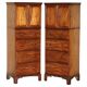 Pair of antique high chests of drawers from Castle Howard 1840 in hardwood.