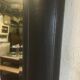 Beveled leather mirror 90x70