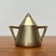 Metal Art Deco teapot, sugar bowl, milk jug, 1960s, set of 3