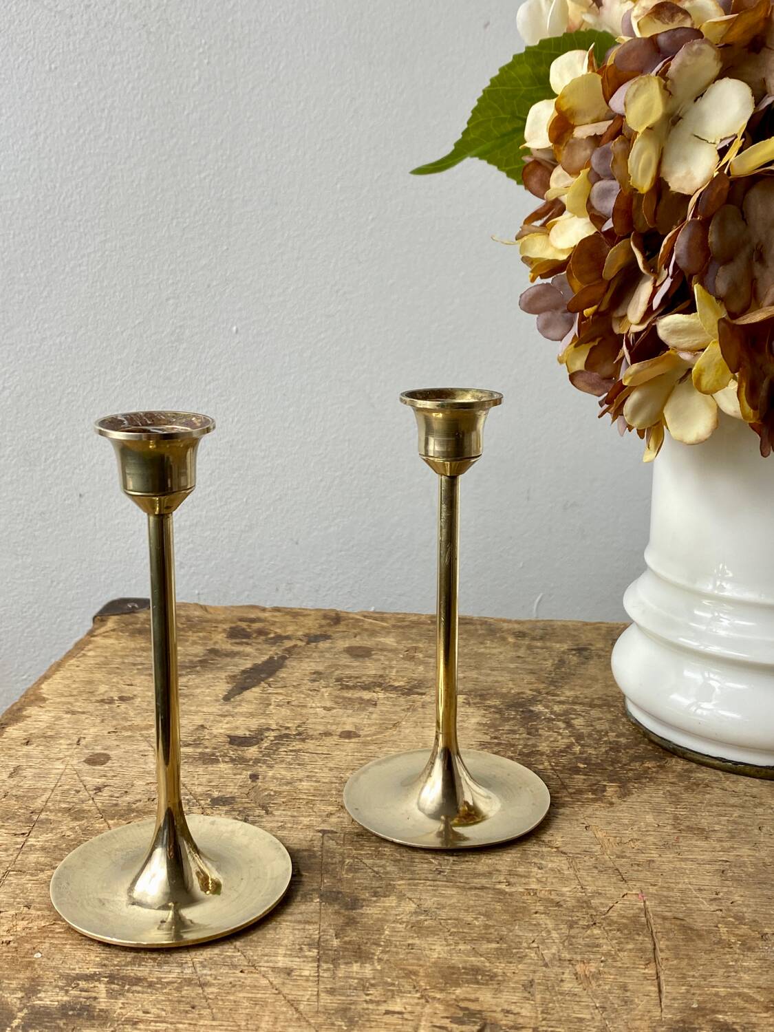 Vintage brass candle holders