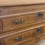 Carved oak secretary