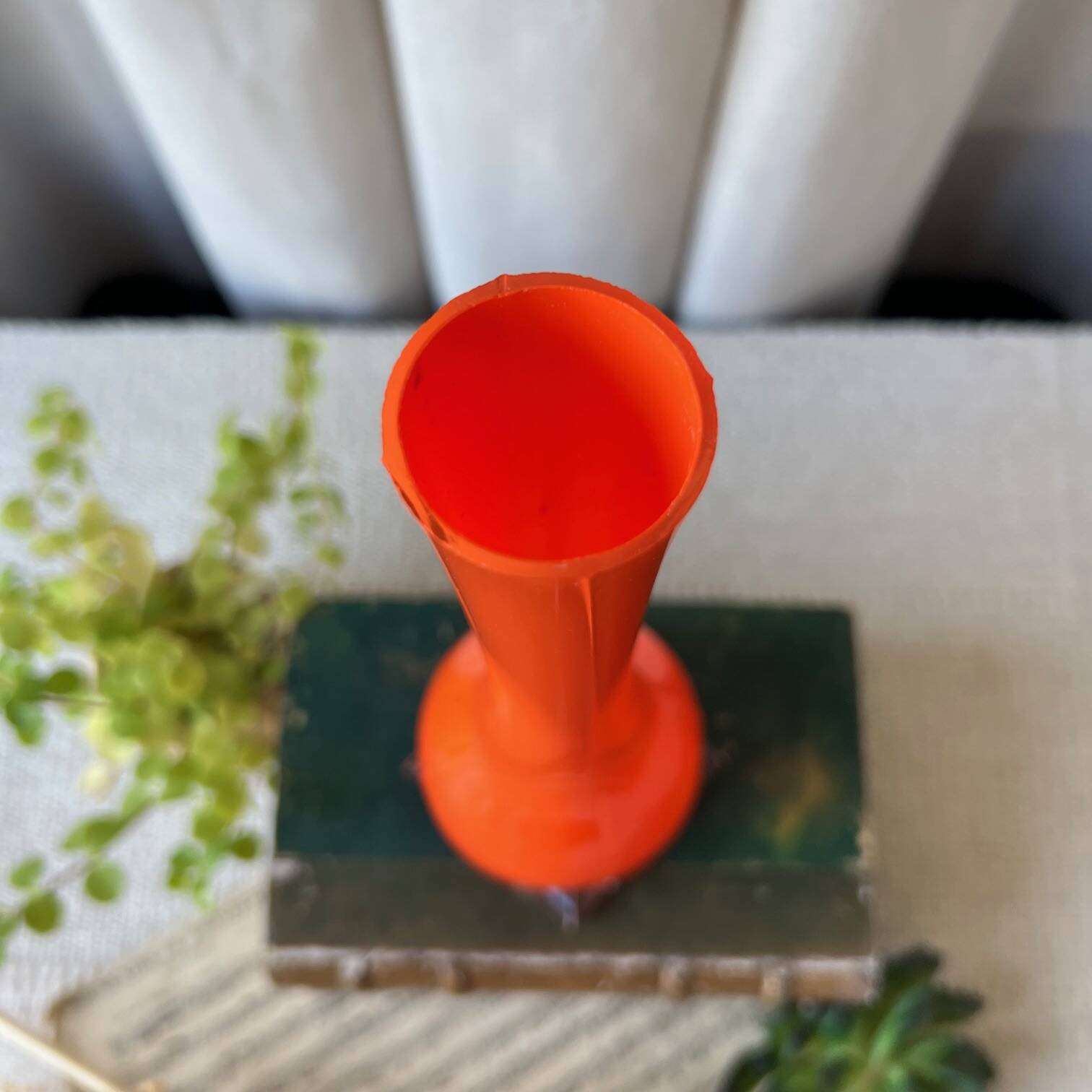 Orange opaline soliflore vase