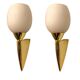 Pink Opaline Glass Brass Sconces Set of 2 1960’s