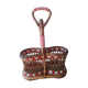 Bottle holder in braided wicker, rattan and scoubidou