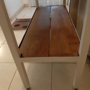 Console industrielle fer et bois exotique