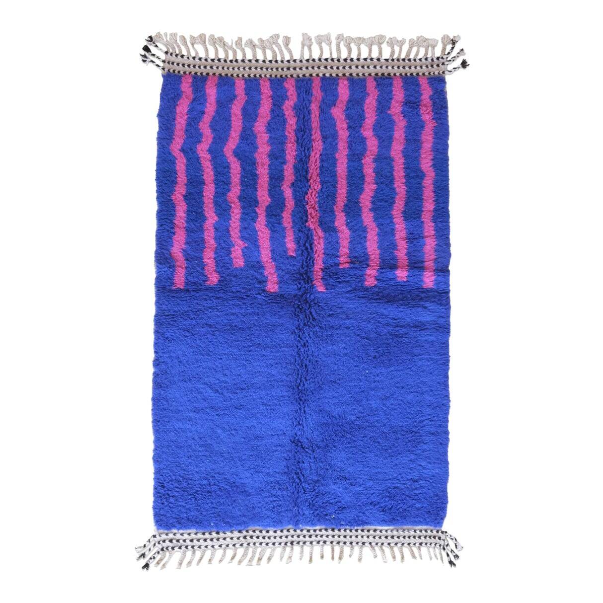 Tapis berbère en laine bleu taille 200 x 300 cm