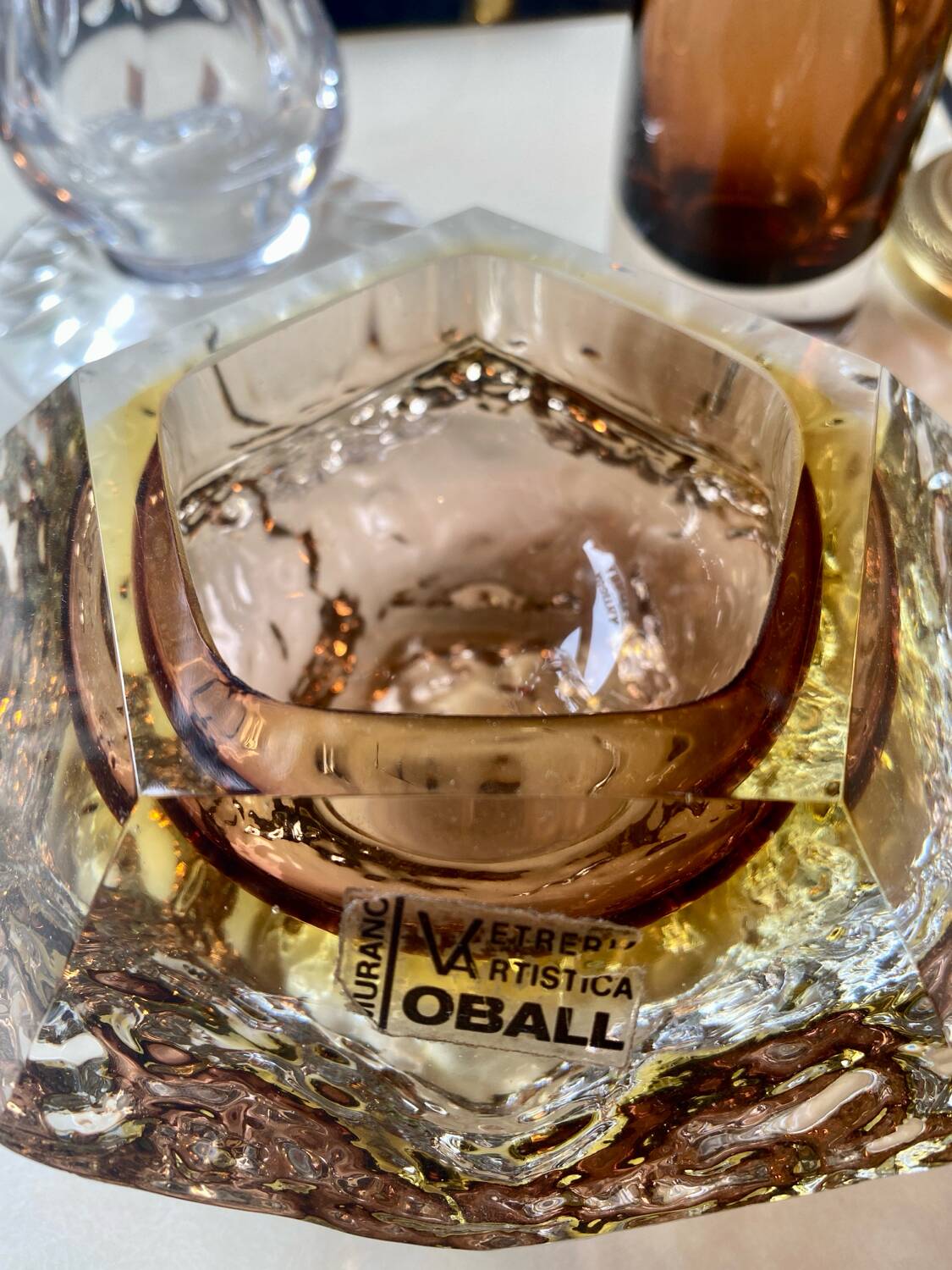 Sommerso Murano amber ashtray