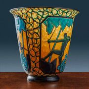 Vase "Archer et cerf" en verre Marcel Goupy, Paris 1925-28