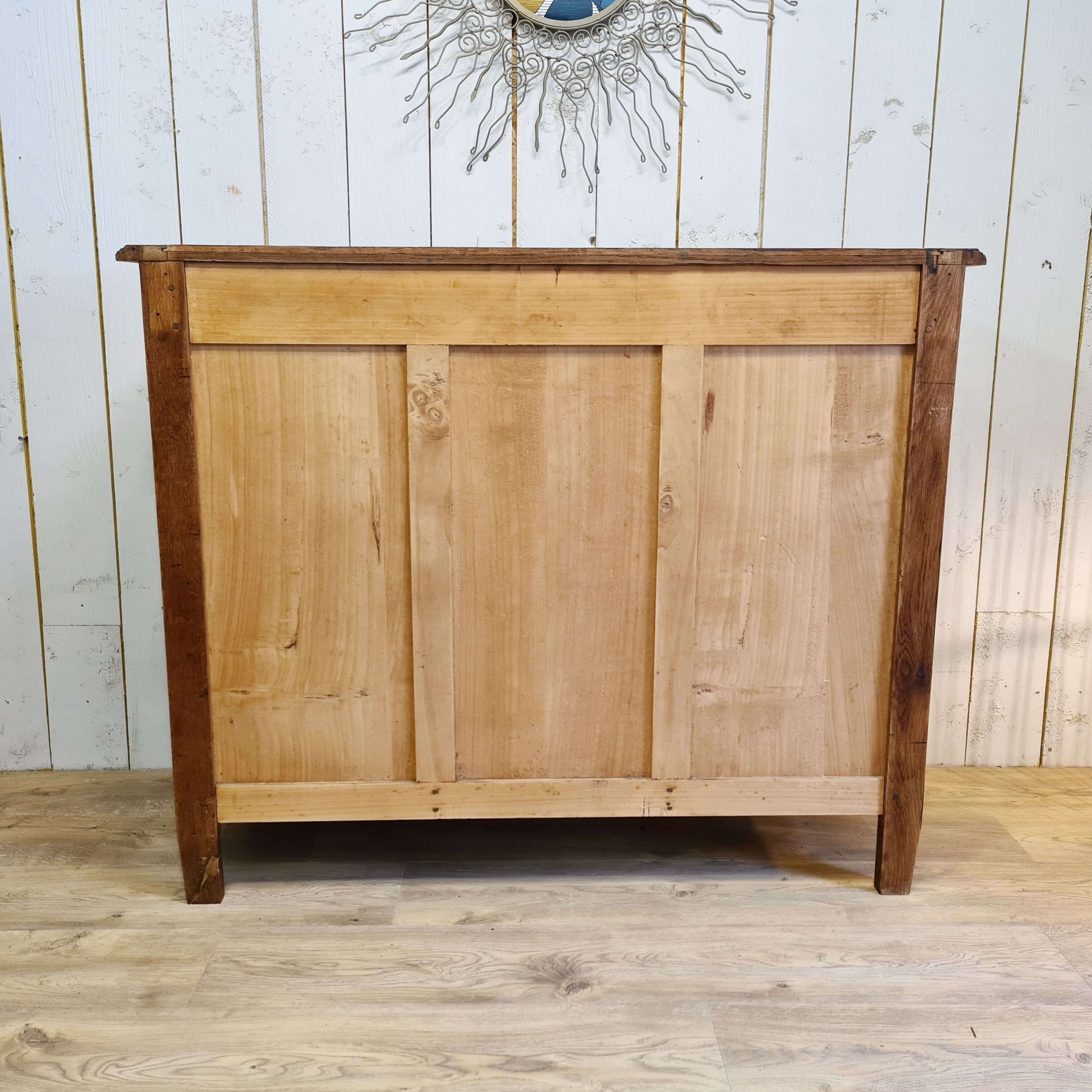 Old solid wood sideboard 2 doors and 2 drawers renovated