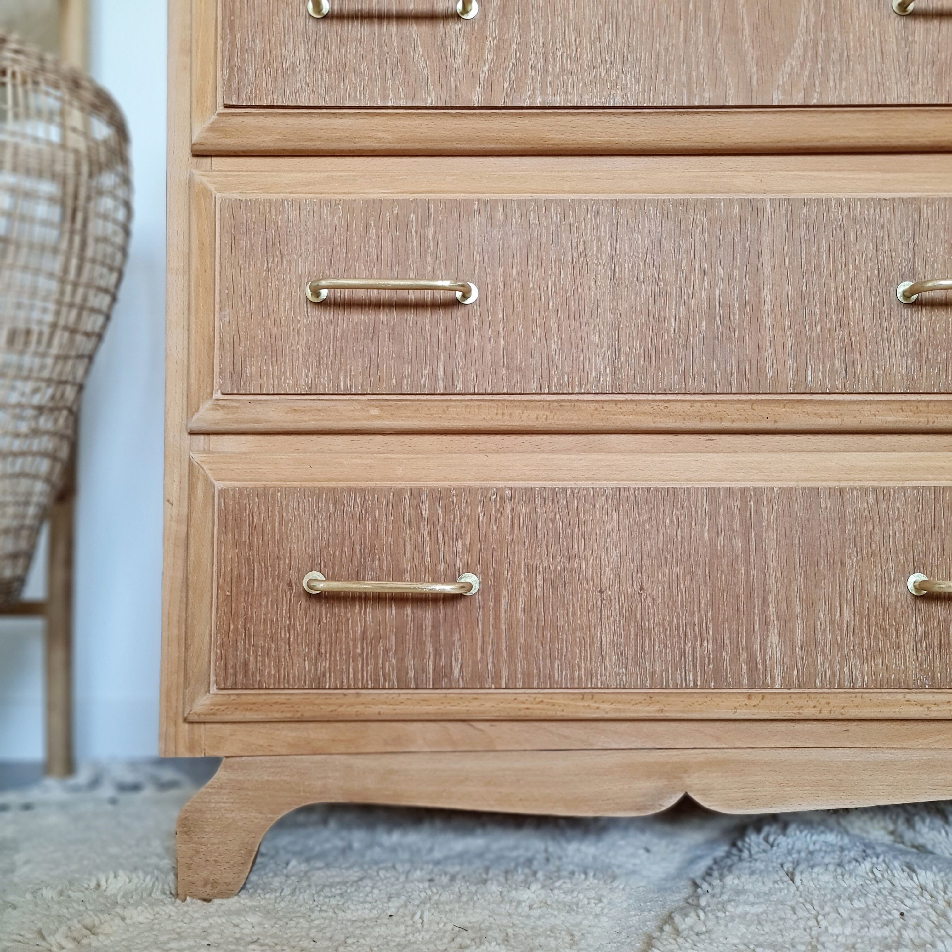 Commode scandinave bois brut années 50