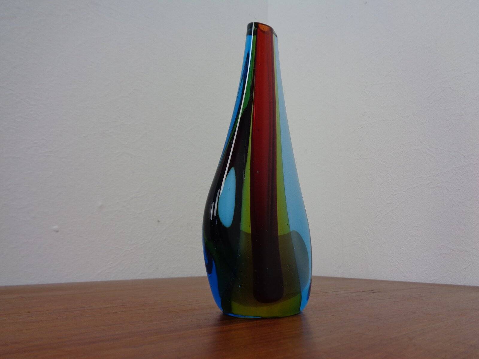 Murano Glass Teardrop Vase by Flavio Poli, 1960s