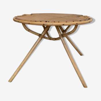 Rattan table years 60