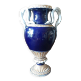 Vase meissen cobalt bleu serpent poignées