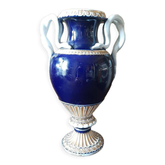 Vase meissen cobalt bleu serpent poignées