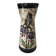 Vintage cream ceramic vase with purple floral decoration and gold highlights